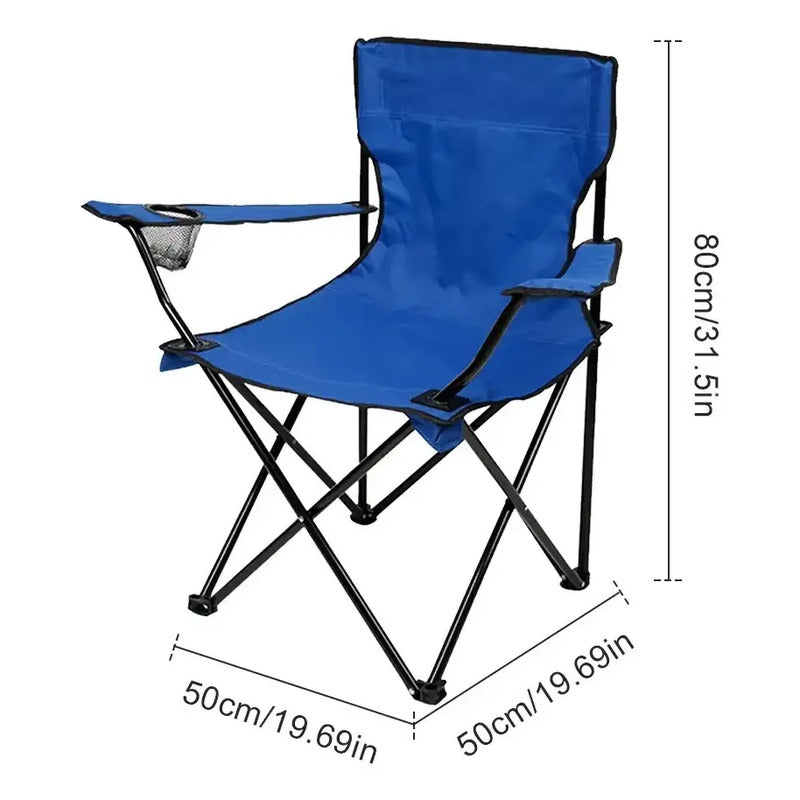 Silla Plegable Con Soporte Para Brazo Camping Parque Playa