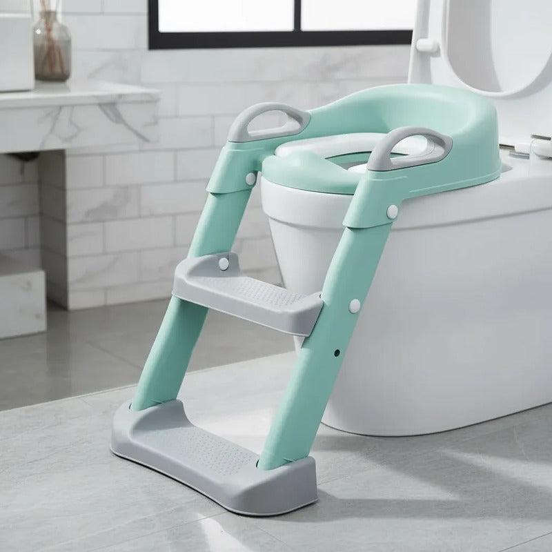 Escalera Baño Entrenamiento Inodoro Niños Os1 Rosado Verde