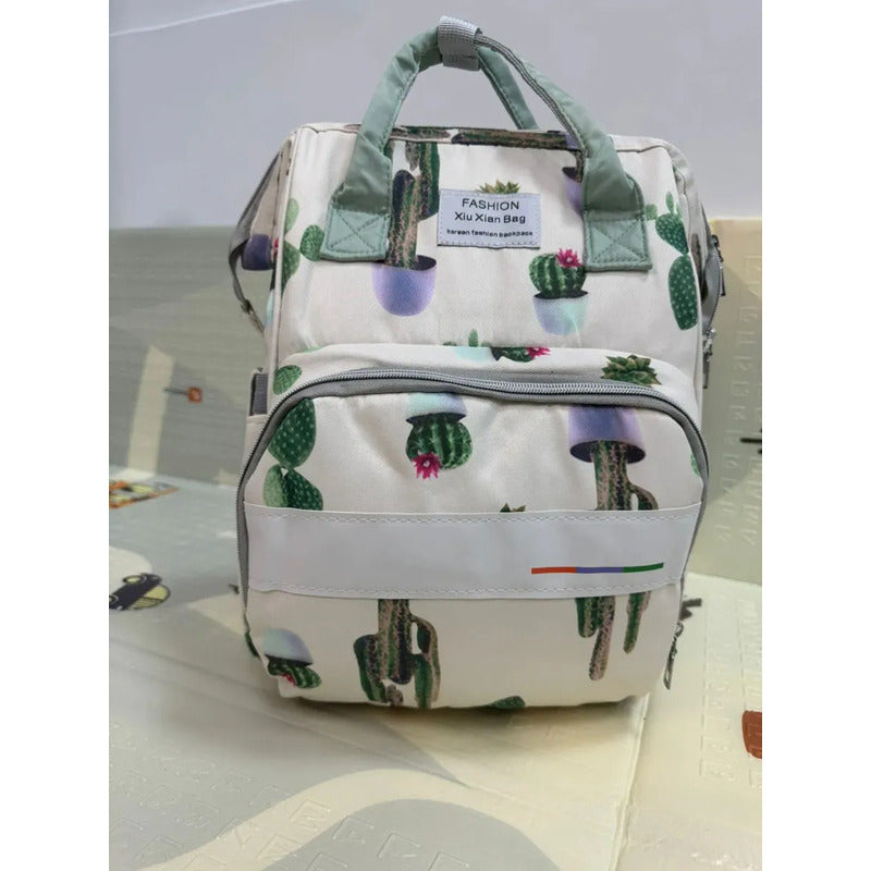 Bolso Pañalera Morral Moderno De Bebe Estampados 11519-8 Beige Captus