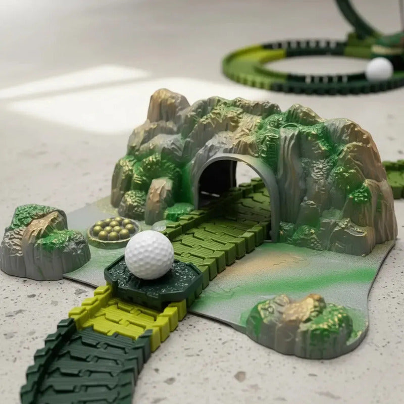 Pista De Carreras De Coches Con Juguetes De Dinosaurios 140 Verde