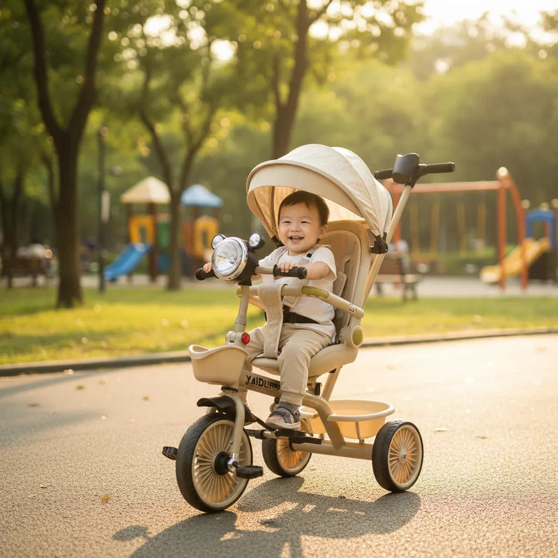 Triciclo De Lugo Bebe Niño Multietapa Kidshop 6068 Beige