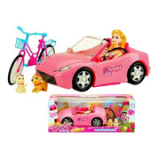 Muñeca Barbie De Vittoria Con Carro Convertible Rosa, Bicicleta Y Cachorros