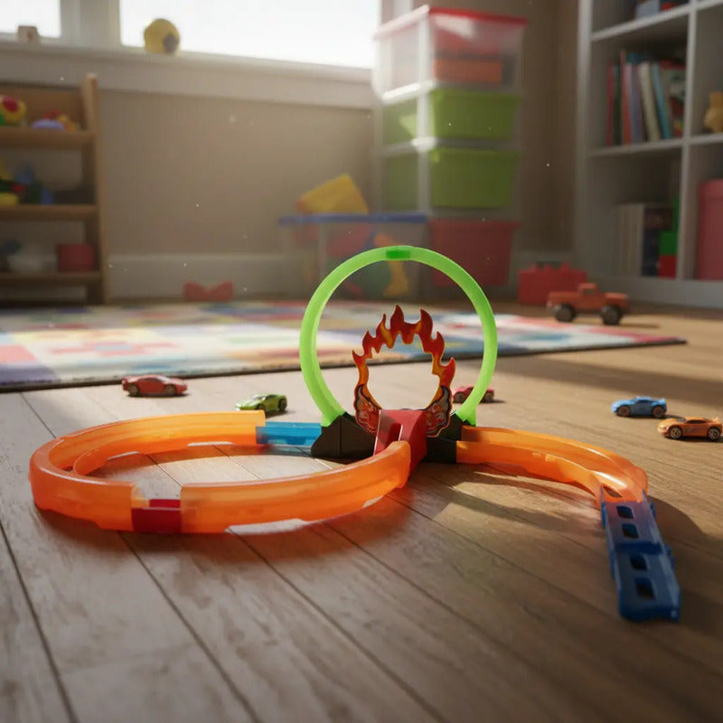 Pista De Carros Kidshop 360 Con Lanzador Multicolor Para Niños