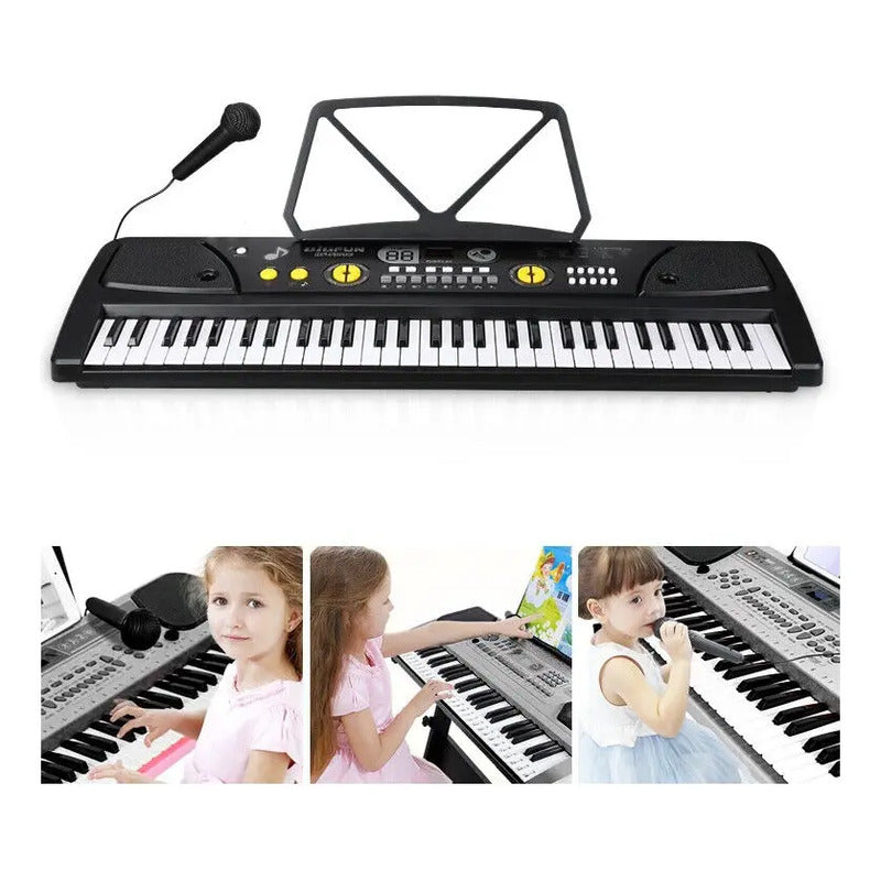 Teclado Organeta Piano Electronico 61 Teclas + Microfono Mp3