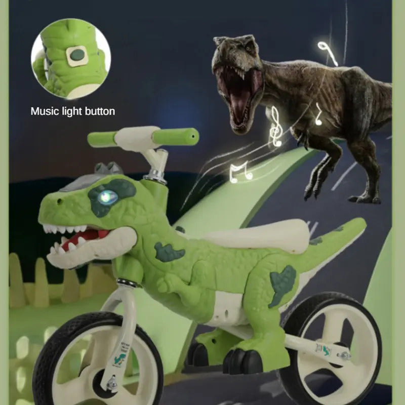 Triciclo Bicicleta Dinosaurio Con Música Y Cesta Tr-064