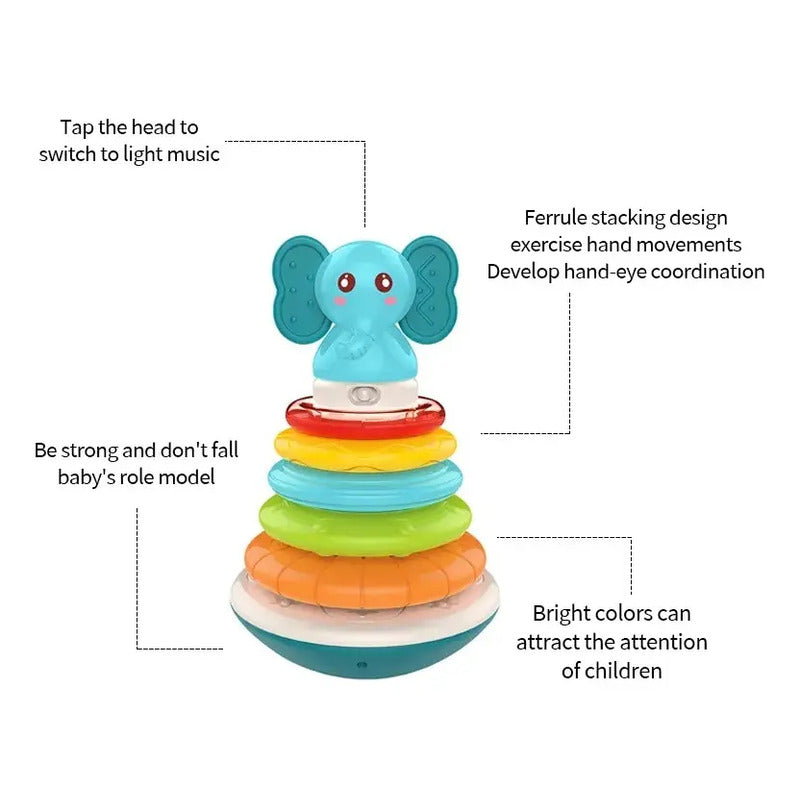 Juguete Apilable Didactico Para Bebés Musical Y Luces Color Multicolor