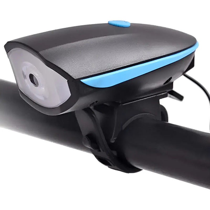 Luz Linterna Blanca Con Pito Bicicleta Recargable 250 Lumens