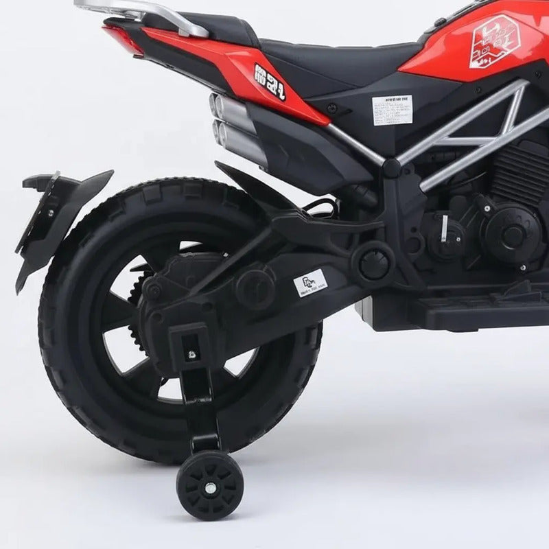 Moto Electrica Cross Llantas Auxliares, 2 A 6 Años,sonidos