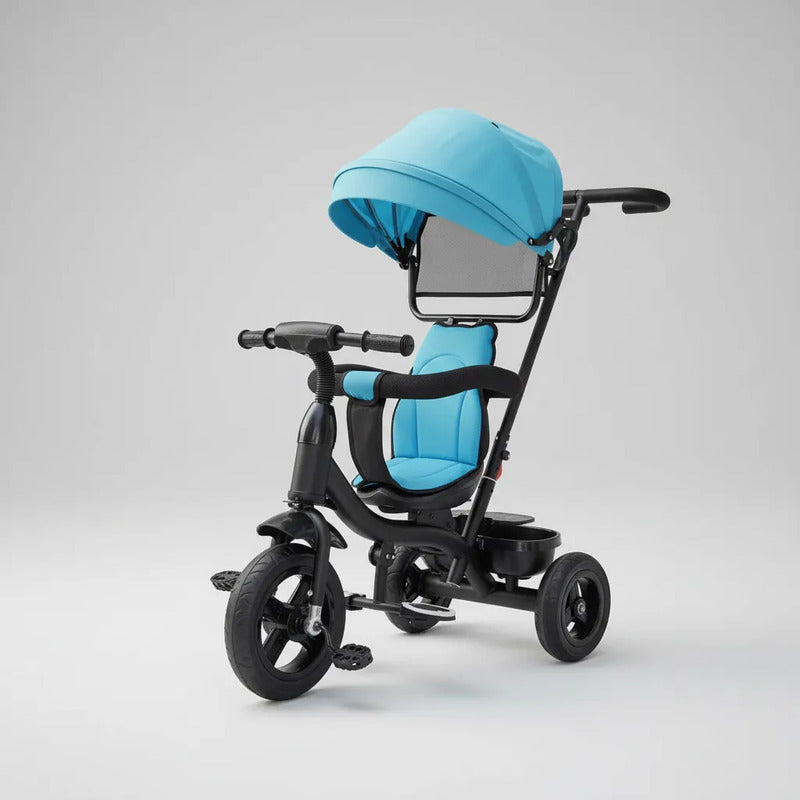 Triciclo Paseador Con Guía Bebe Infantil  Paseador 6041 Azul