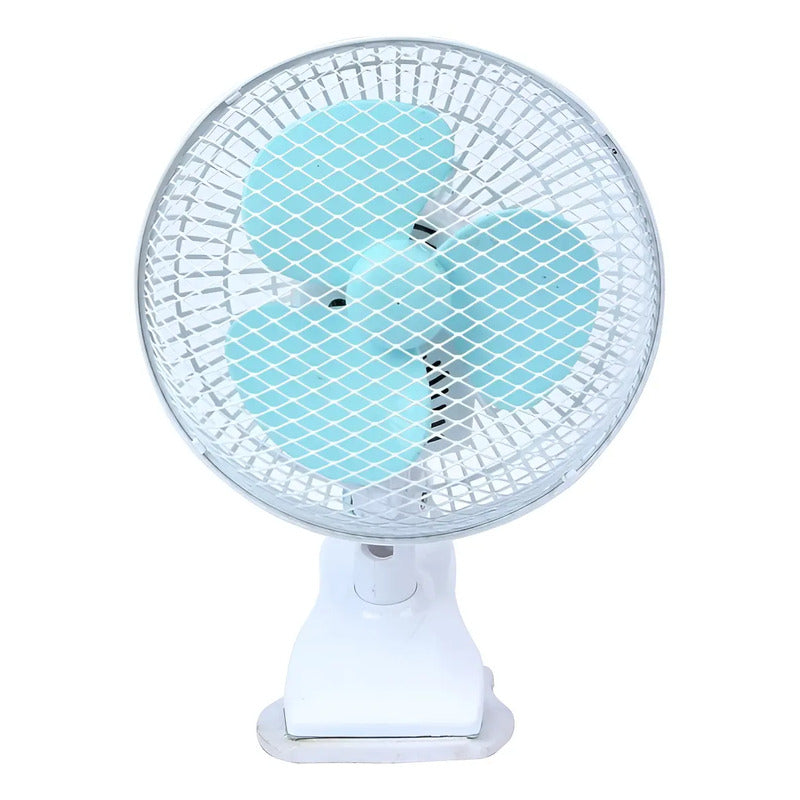 Ventilador De Mesa Y Pinza 2 En 1 Con Oscilación, 2 Velocidades Y Diseño Blanco 3 110v Azul Plástico
