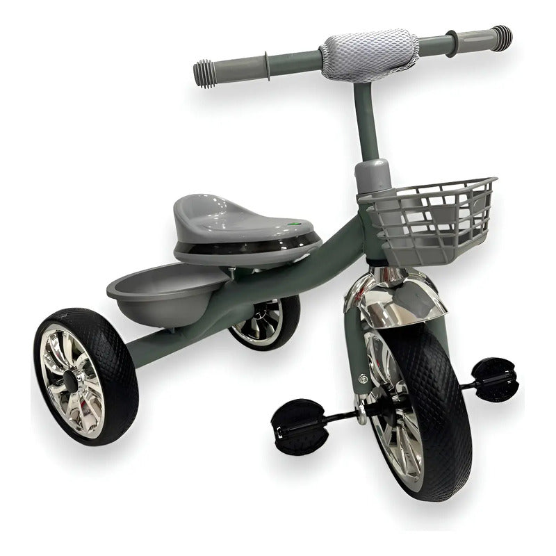 Triciclo Bicicleta Infantil Canasta Músical 6031 Color Gris