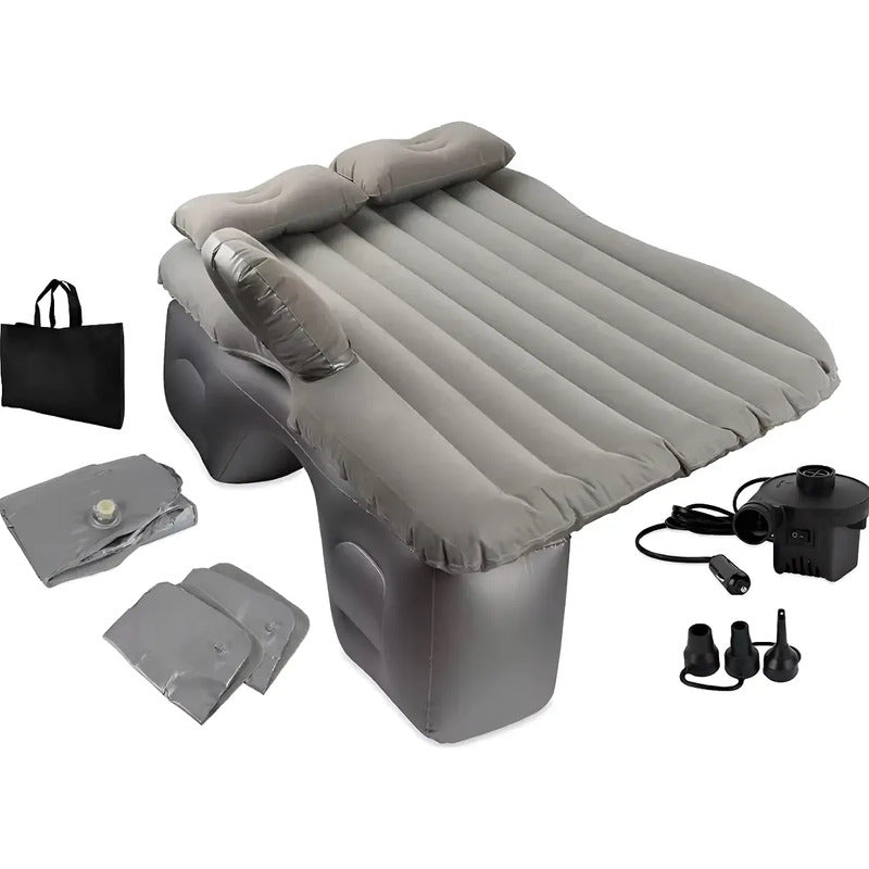 Colchon Inflable Para Carro Automovil Cama De Aire Viajes Gris