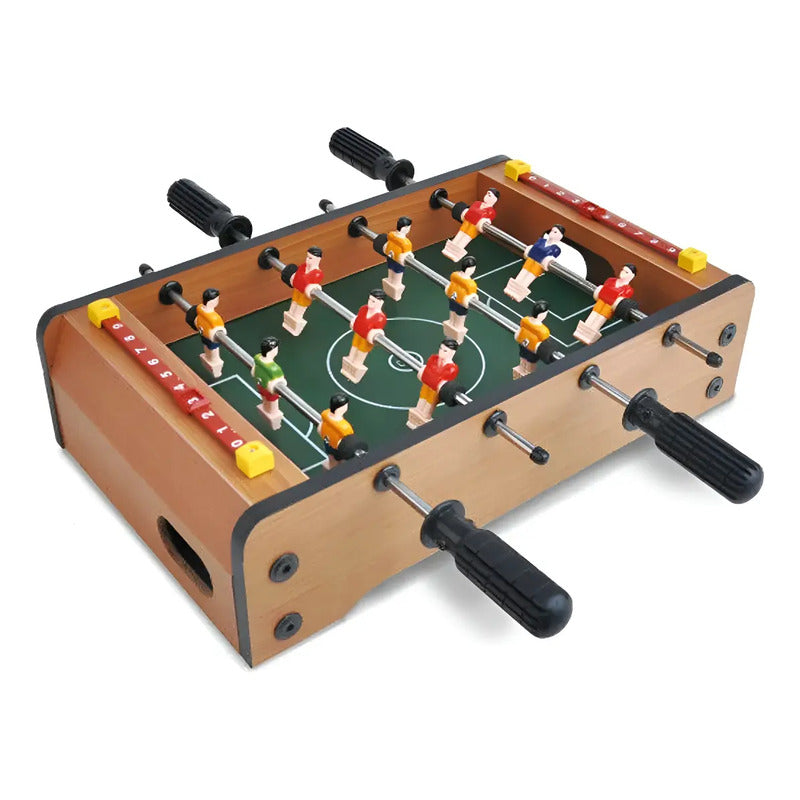 Mini Metegol De Madera Juego De Mesa Futbol Niños Tablero Marrón