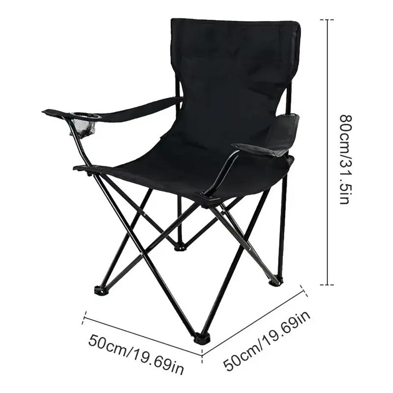 Silla Plegable Con Soporte Para Brazo Camping Parque Playa