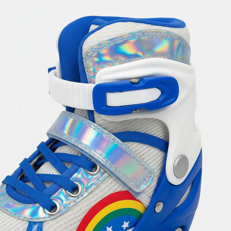 Patines Ajustable Con Luz Y Diseño De Arcoíris Niños Pt-03