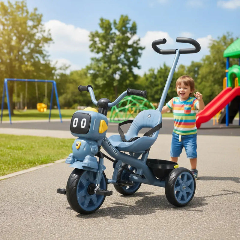 Triciclo Infantil Robots Con Música Y Cesta Tr-068