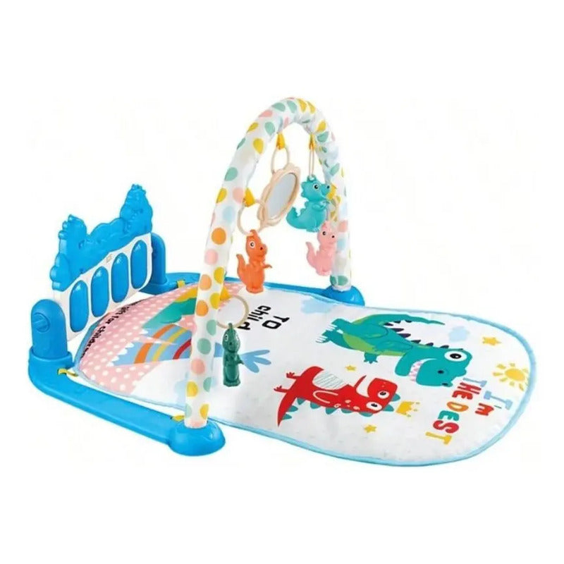 Gimnasio Piano Manta Con Sonajeros Para Bebes Y Con Sonidos Color Celeste Expreso Polar