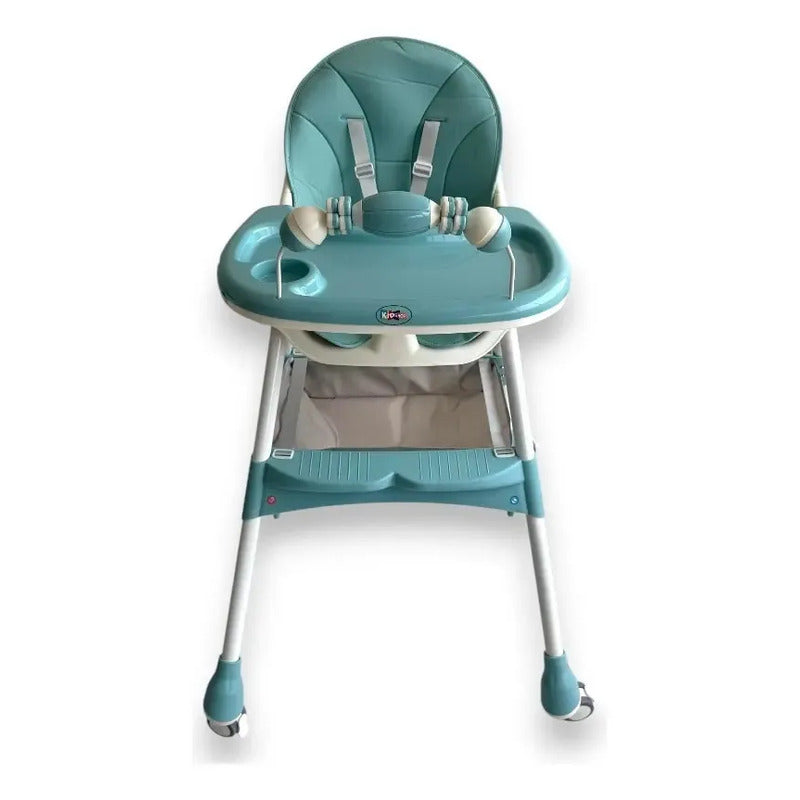 Silla Comedor Juguetes Para Bebe Freno Plegable Con Ruedas Color Agua