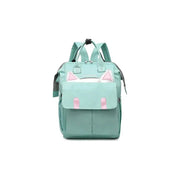 Bolso Pañalera Multifuncional Bebe Mochila Gatico Ref 1403 Color Verde Claro Diseño De La Tela Oxford