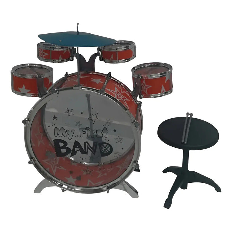 Set Batería Musical Tambores + Silla Niños Percusión M6302