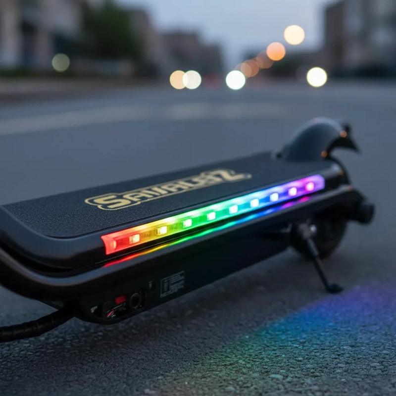 Scooter Eléctrico Kidshop Pt22 Con Luces Led Negro