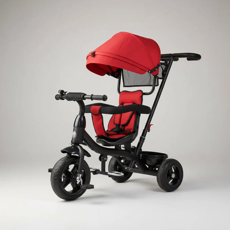 Triciclo Paseador Con Guía Bebe Infantil  Paseador 6041 Rojo
