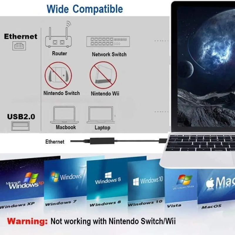 Adaptador Usb 3.0 Gigabit Ethernet 10/100/1000 Mbps Gb3
