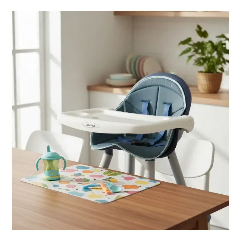 Silla De Comedor Y Escritorio 3 En 1 Para Bebés Y Niños Yxg Color Azul