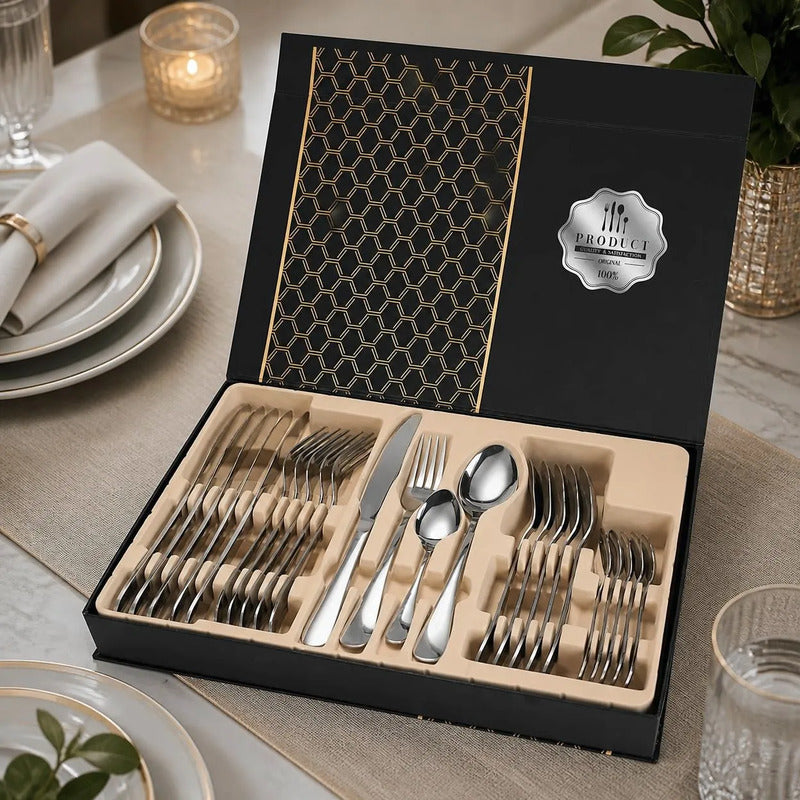 Juego De Cubiertos Set 24 Piezas Acero Inoxidable Silver-2