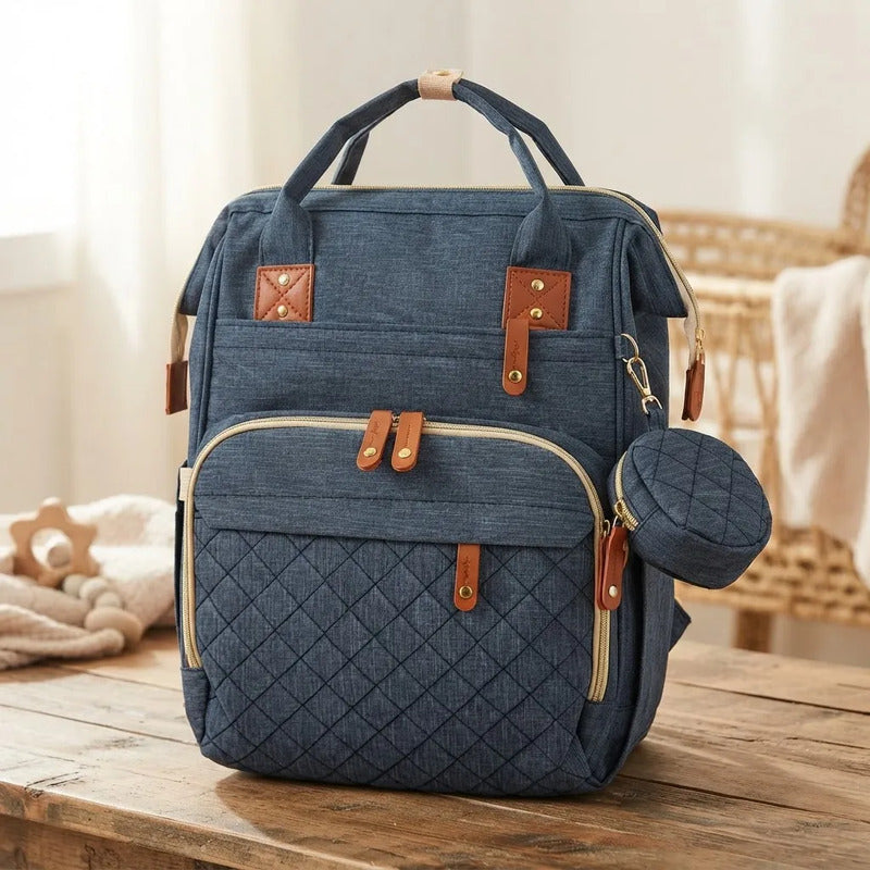 Pañalera Bebe Funcional Múltiples Compartimentos 11519-15 Azul Unicolor