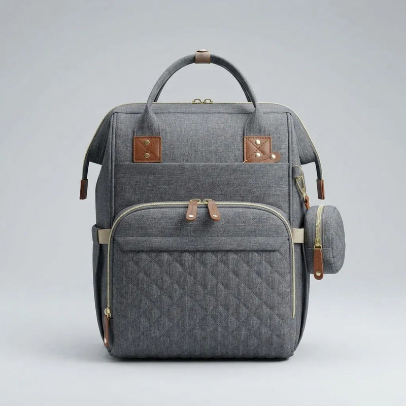 Pañalera Bebe Funcional Múltiples Compartimentos 11519-15 Gris Oscuro Unicolor