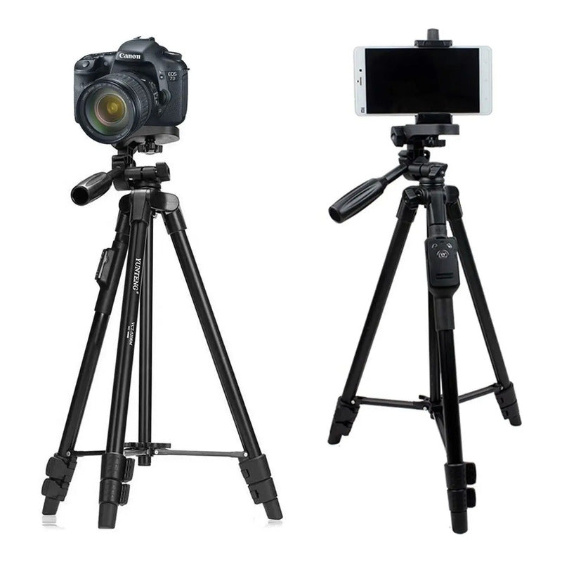 Nuevo Tripode Yunfeng 3388  Con Soporte Para Celular Con Niv Negro