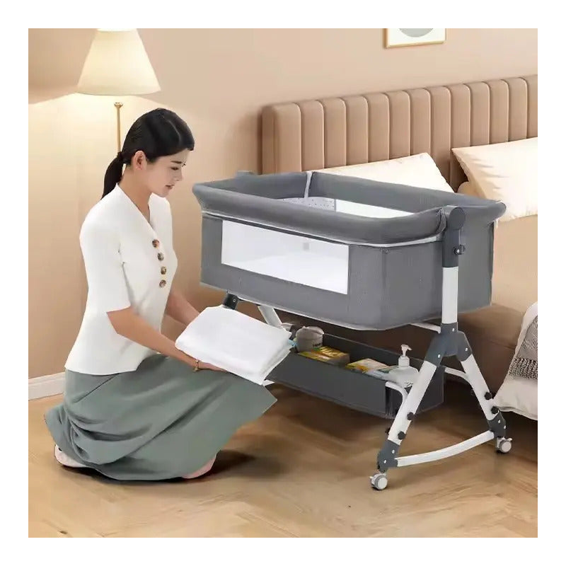 Cuna Colecho Para Bebe Con Mosquitero Mecedora Y Organizador