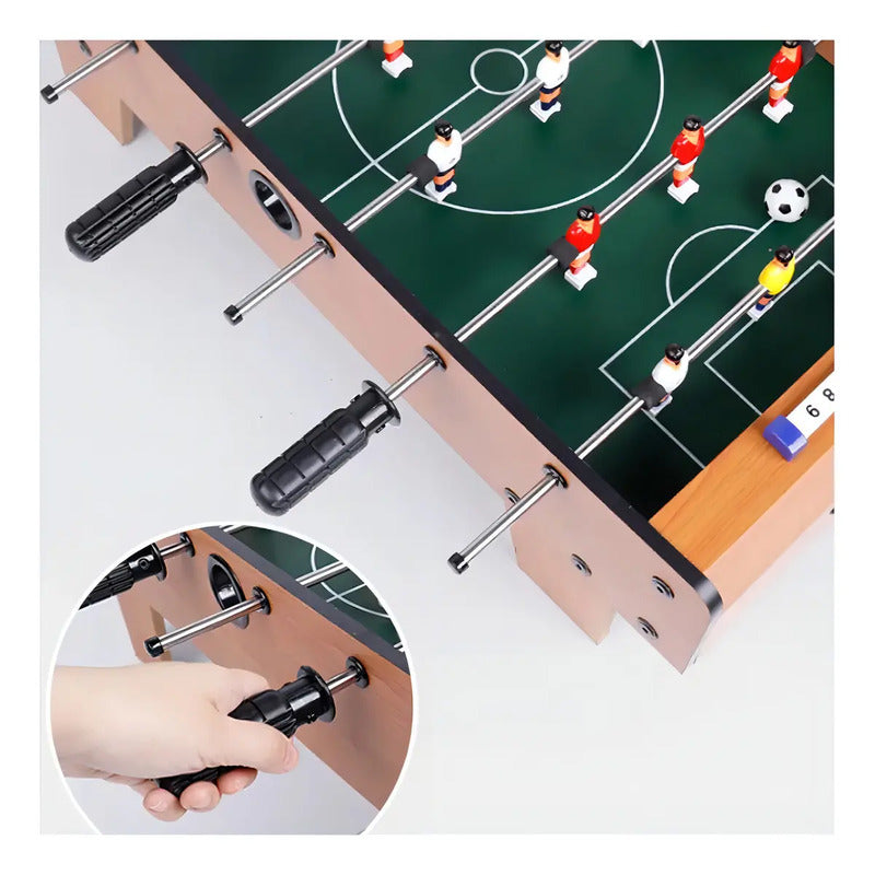 Metegol Mediano 5060 De Madera Juego De Mesa Futbol Niños Tablero Marrón