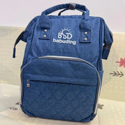 Pañalera Multifuncional Bebe Mochila Con Azul Bordado