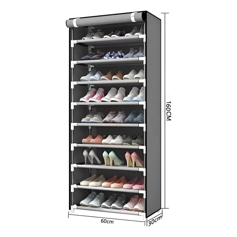 Organizador De Zapatos Zapatero 9 Niveles Color Gris