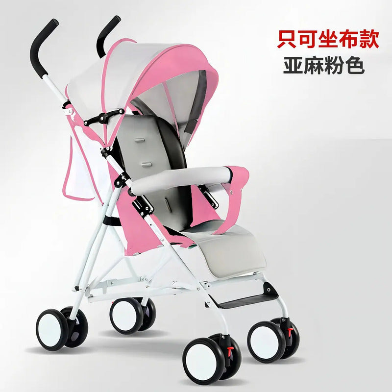 Coche Paseador Para Bebes Y Niños Cierre Facil Pd-701-2 Color Rosa Estructura Blanco