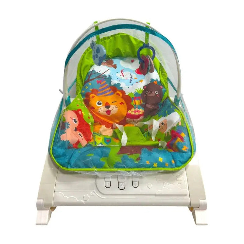 Silla Mecedora Vibradora Crece Conmigo + Toldillo Selva