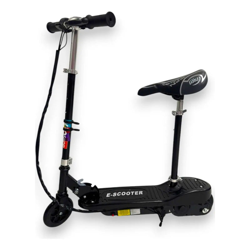 Scooter Patineta Eléctrica Negra Con Silla 24v Plegable Para Niños 5-13 Años Negro