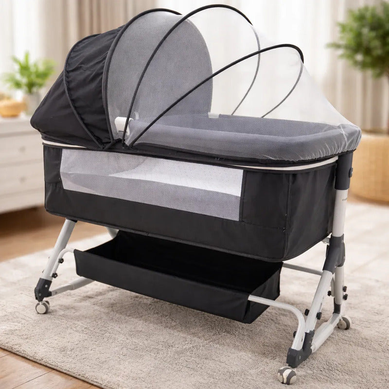 Cuna Colecho Para Bebe Con Mosquitero Mecedora Y Organizador