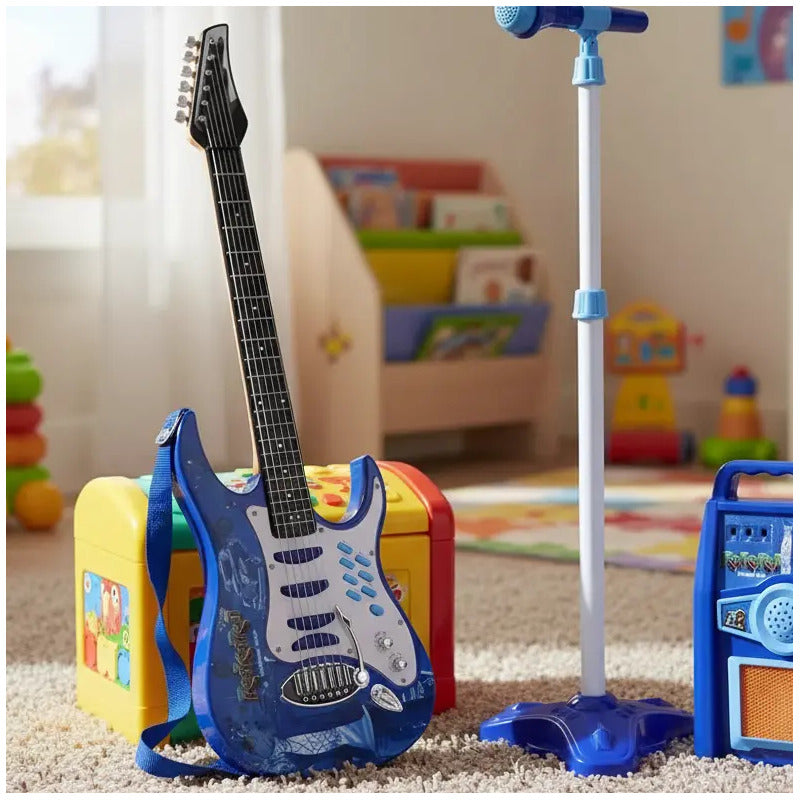 Juguete Guitarra Eléctrica Con Amplificador Micrófono Niñas