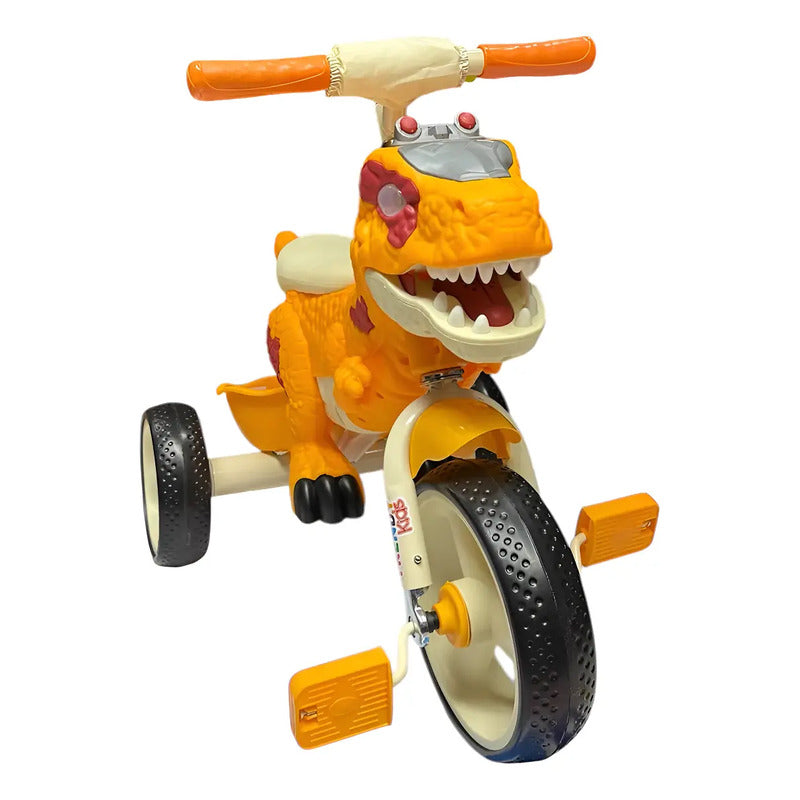 Triciclo Bicicleta Dinosaurio Con Música Y Cesta Tr-064