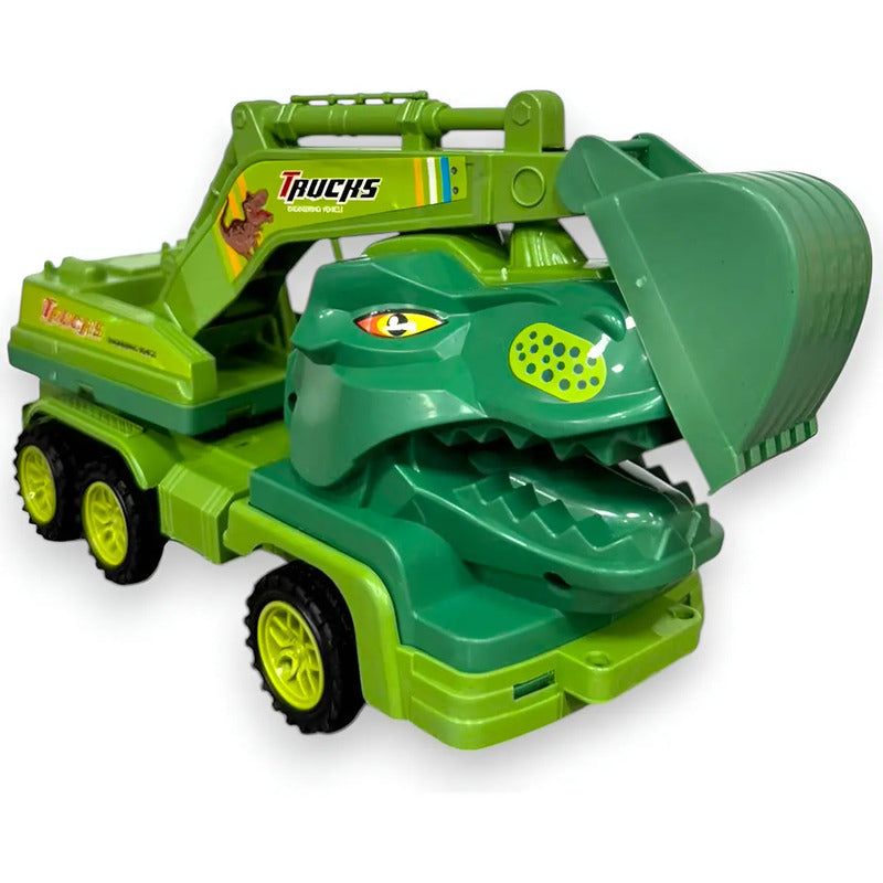 Camión De Juguete Dinosaurio Kidshop Para Niños De 3 A 7 Años, Verde Lima