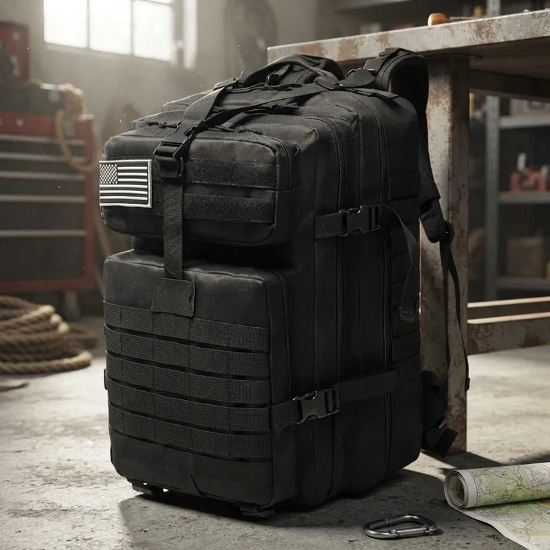 Mochila Maleta Maletin Táctico Militar 40 Litro Negro Liso