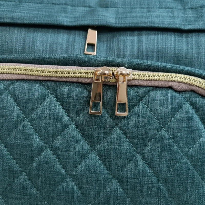 Bolso Pañalera Morral Moderno De Bebe 11519-14 Verde Lisa