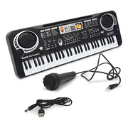 Teclado Organeta Piano Electrónico 61 Teclas Micrófono Usb 110v Negro