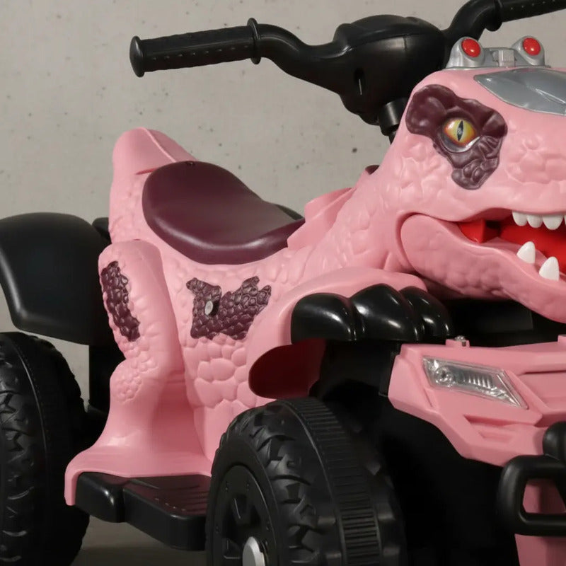 Cuatrimoto Eléctrica Niños Musica Luces Dino Mt003 Color Rosa Claro