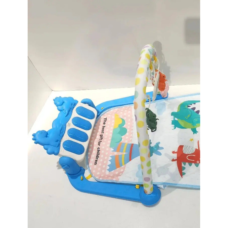 Gimnasio Piano Manta Con Sonajeros Para Bebes Y Con Sonidos Color Celeste Expreso Polar