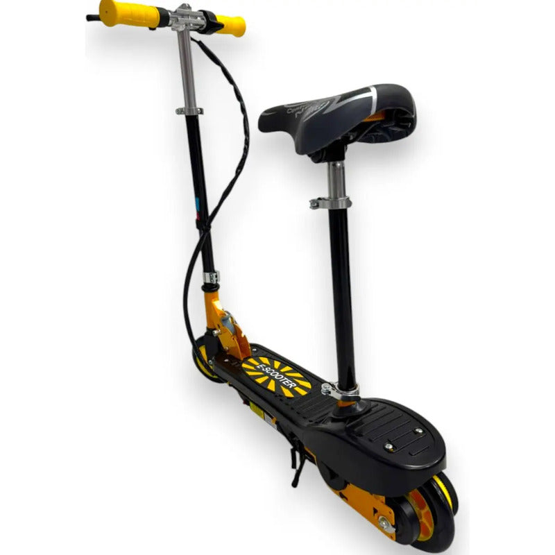 Patineta Scooter Eléctrico Kidshop Pt06 Con Silla Color Amarillo