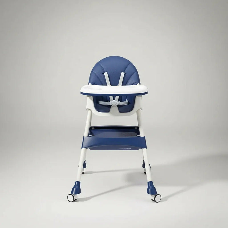 Silla Comedor Bebe Doble Altura Infantil Acolchado 4 En 1 Lisa Azul
